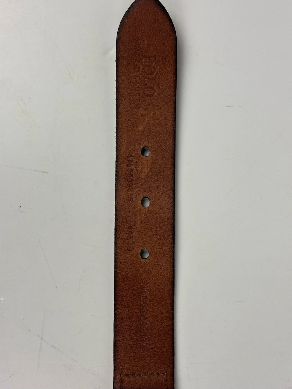 Polo by Ralph Lauren Tan and Navy Striped Canvas Belt with Brown Leather